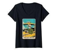 Womens The Taxi Driver Tarot V-Neck T-Shirt
