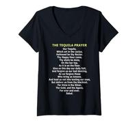 Women's The Tequila Prayer - Funny Agave & Lime Drinking Parody V-Neck T-Shirt