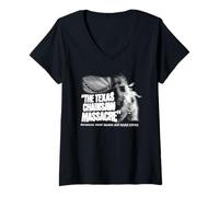 Womens The Texas Chainsaw Massacre Blurry Bizarre and Brutal Horror V-Neck T-Shirt