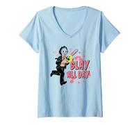Womens The Texas Chainsaw Massacre Slay All Day Leatherface Movie V-Neck T-Shirt