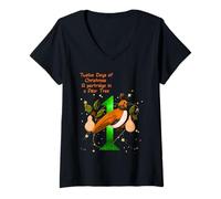 Womens The Twelve Days of Christmas Colorful Designs V-Neck T-Shirt