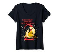 Womens The Twelve Days of Christmas Colorful Designs V-Neck T-Shirt