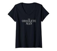 Women's The Twilight Zone The Obsolete Man V-Neck T-Shirt, Black, Small