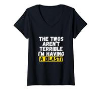 Women's The twos aren't Terrible, I'm Having a Blast V-Neck T-Shirt