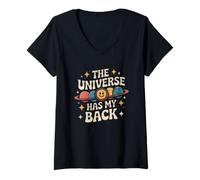 Womens The Universe Has My Back Cosmic Quote V-Neck T-Shirt