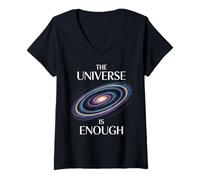 Womens The Universe is Enough Cosmic Design V-Neck T-Shirt