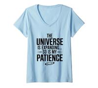 Womens The Universe is Expanding So is My Patience Science V-Neck T-Shirt
