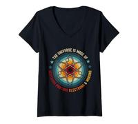 Womens The Universe Is Made Of Neutrons Protons Electrons & Morons V-Neck T-Shirt