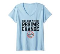 Women's The USA Needs Regime Change Pro Democracy V-Neck T-Shirt