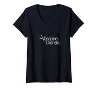 Womens The Vampire Diaries Logo V-Neck T-Shirt