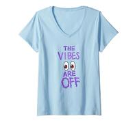 Women's The Vibes are Off Funny Weird Eyes Humor V-Neck T-Shirt