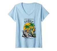 Womens The Village of Collier TV Manatee Alligator Design V-Neck T-Shirt
