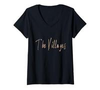 Womens The Villages Florida Vintage Elegant Design V-Neck T-Shirt
