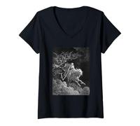 Womens The Vision of Death by Gustave Dore (1868) V-Neck T-Shirt