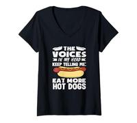 Womens The Voices Hot Dog Lover Eat More Hot Dogs V-Neck T-Shirt
