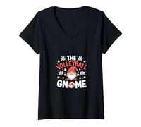Womens The Volleyball Gnome Christmas V-Neck T-Shirt