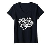 Womens The Way To Being Perfect - Practice Makes Progress V-Neck T-Shirt