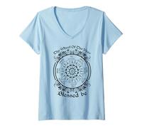 Women's The Wheel of The Year Blessed Be Witch Paganism Pagan V-Neck T-Shirt