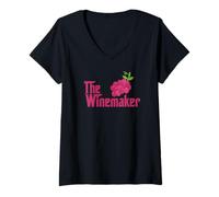 Women's The Wine Maker Vinyard Winery Wine Making Grapes Winemaker V-Neck T-Shirt