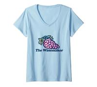 Women's The Winemaker Grape Harvest Vineyard Art V-Neck T-Shirt