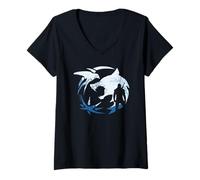 Womens The Witcher Logo Silhouette V-Neck T-Shirt