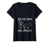Women's The with the Donkey Speaks Farmer Farm V-Neck T-Shirt