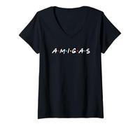 Womens the won where it got dubbed in Spanish, Amigas! V-Neck T-Shirt