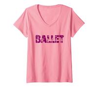 Womens The Word Ballet - Dance Silhouettes V-Neck T-Shirt