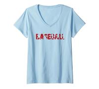Womens The Word Baseball - Sports Silhouettes V-Neck T-Shirt