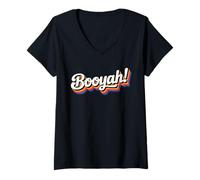 Womens The word Booyah | 90s design that says Booyah! V-Neck T-Shirt