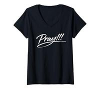 Women's The Word Pray with Exclamation Marks V-Neck T-Shirt
