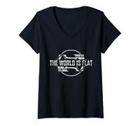 Women's The World is Flat Boxer Engine JDM Racecar V-Neck T-Shirt