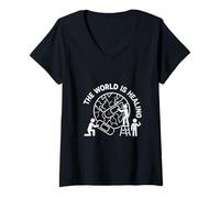Womens The World is Healing V-Neck T-Shirt