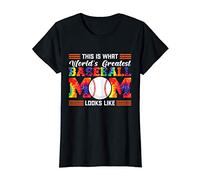 Womens The world's greatest Baseball Mom looks like Tie Dye Son T-Shirt
