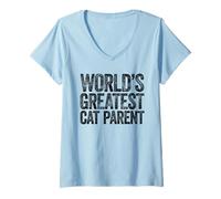 Women's The World's Greatest Cat Parent V-Neck T-Shirt