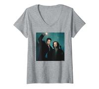 Womens The X-Files David Duchovny Gillian Anderson Michael Grecco V-Neck T-Shirt