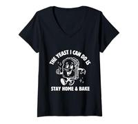Womens The Yeast I Can Do Is Stay Home And Bake V-Neck T-Shirt
