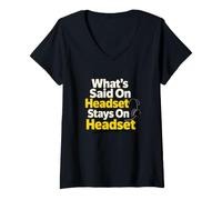 Women's Theater Tech Headset Stage Manager V-Neck T-Shirt