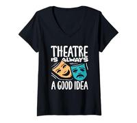 Womens Theatre Is Always A Good Idea Musical Lover V-Neck T-Shirt