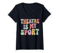 Women's Theatre is My Sport Retro Drama Acting Performance V-Neck T-Shirt