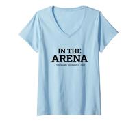 Women's Theodore Roosevelt Quote History Leadership Motivational V-Neck T-Shirt