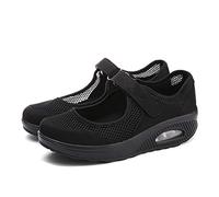 Women's Therapeutic Diabetic Shoes Mesh Orthopedic Slippers Adjustable Working Nurse Shoes for Swollen, Wide and Diabetic Feet,Black,42