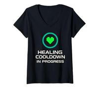 Womens Therapist Gamer Emotional Controller Gamer Mental Health Fun V-Neck T-Shirt