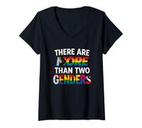 Womens There are More Than Two Genders Funny LGBTQ Pride Shirt V-Neck T-Shirt