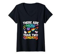 Womens There are More Than Two Genders LGBTQ Pride Shirt V-Neck T-Shirt