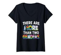 Womens There are More Than Two Genders LGBTQ Pride Shirt V-Neck T-Shirt