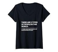 Womens There are Two Types of People Those Who Can Extrapolate V-Neck T-Shirt