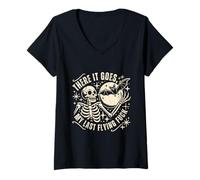 Womens There Goes My Last Flying Fuck Funny Sarcastic V-Neck T-Shirt