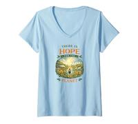 Women's There is Hope for The Planet Solarpunk Earth Day Green Life V-Neck T-Shirt