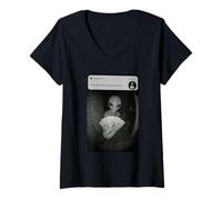 Women's There is Motion At Your Front Door Alien V-Neck T-Shirt